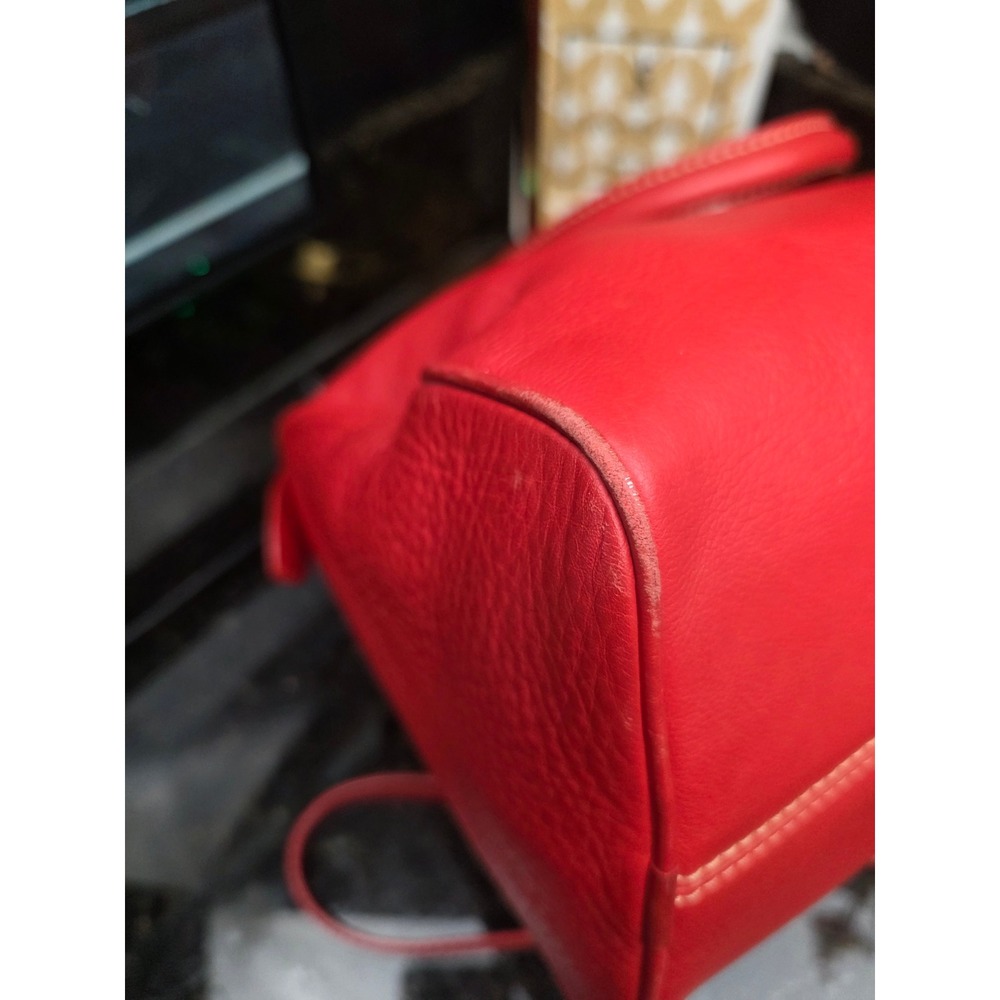 Dooney & Bourke Boston Barrel Bag Vibrant Red Leather Satchel - Picture 11 of 16